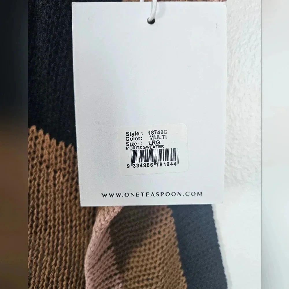 NWT Moritz sweater multi color open knit Size lar… - image 3